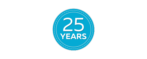 25 YEARS IN BUSINESS BADGE