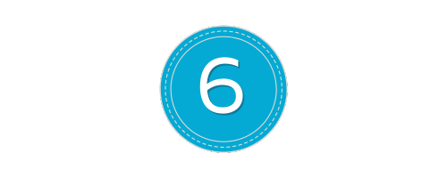 Number 6 in a blue circle