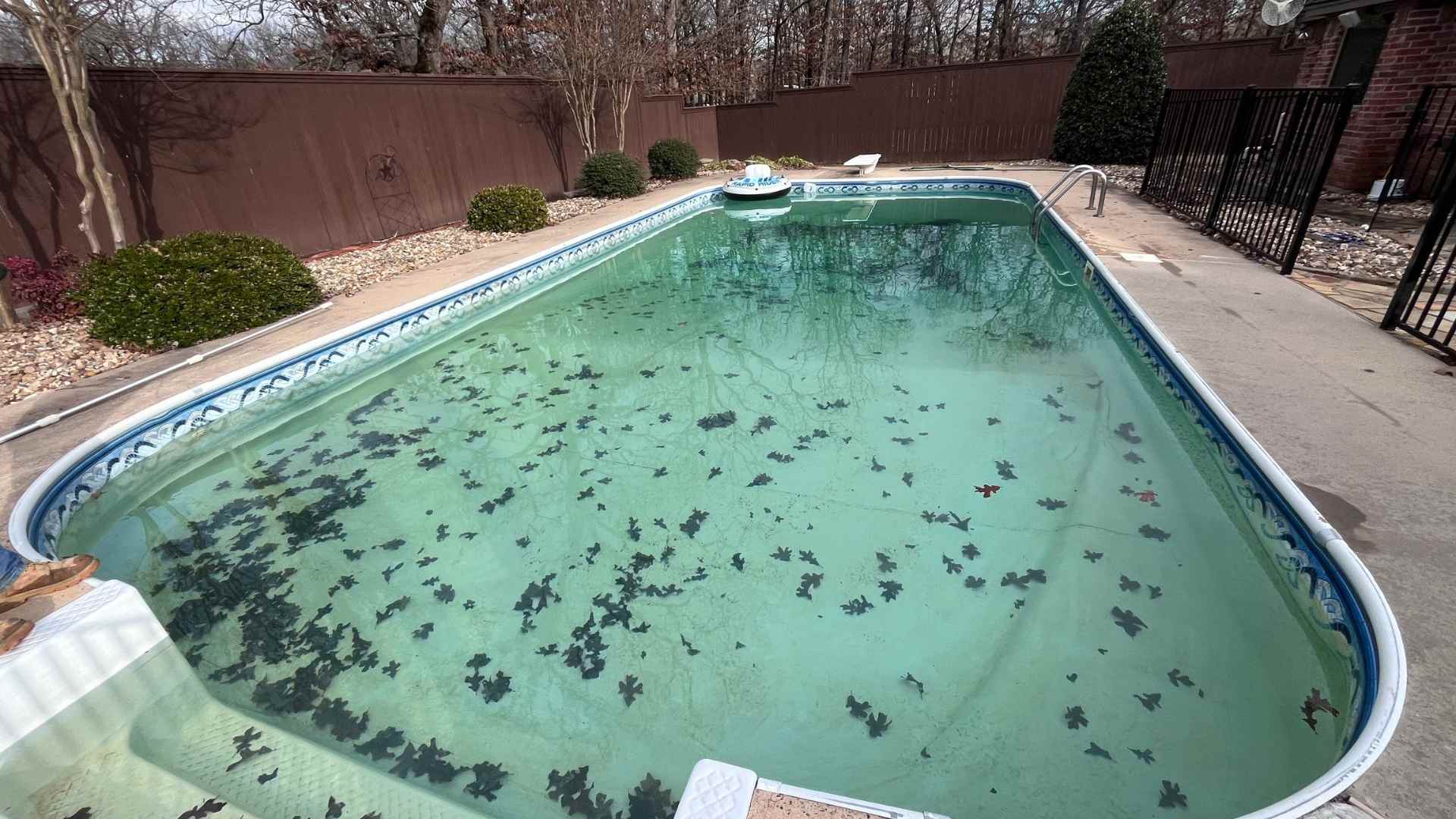 Vinyl liner pool before renovation