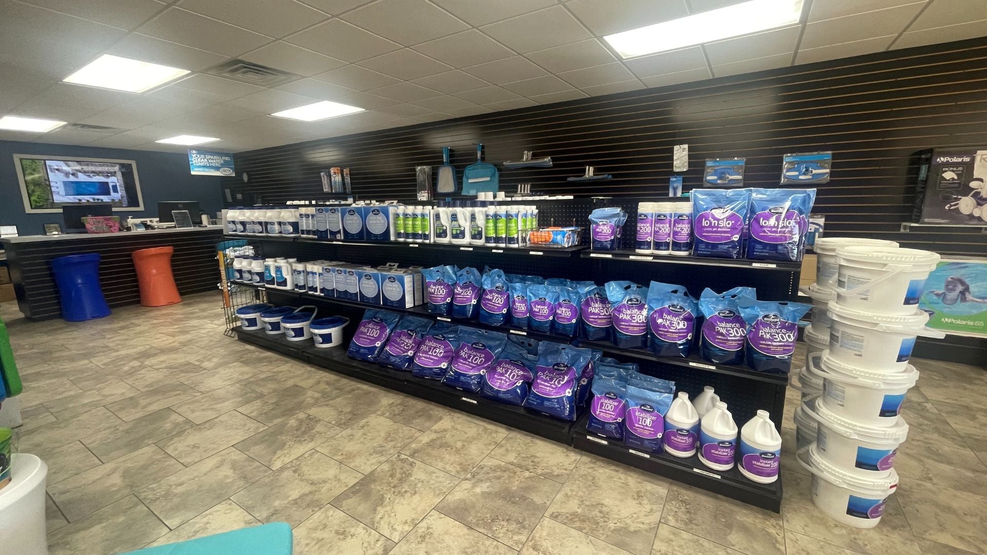 Interior photo of Pools & More retail store