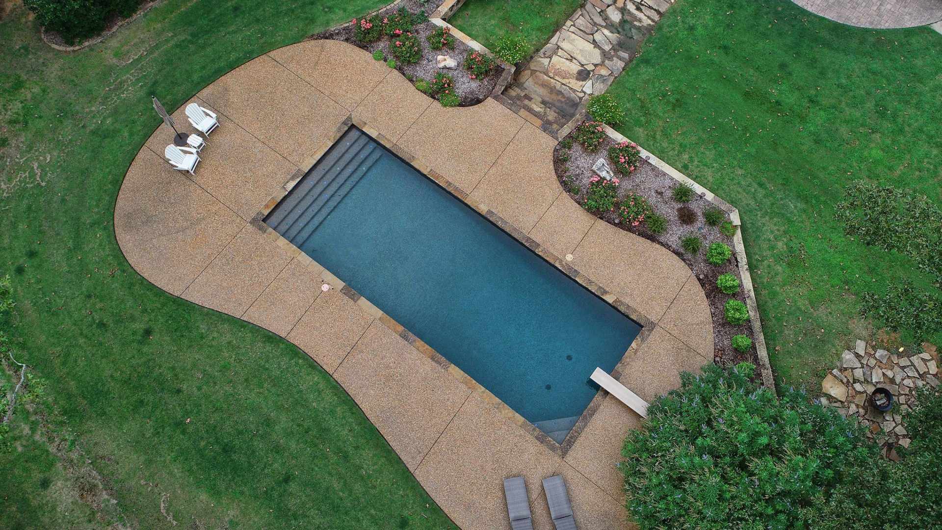 wimming pool aerial shot